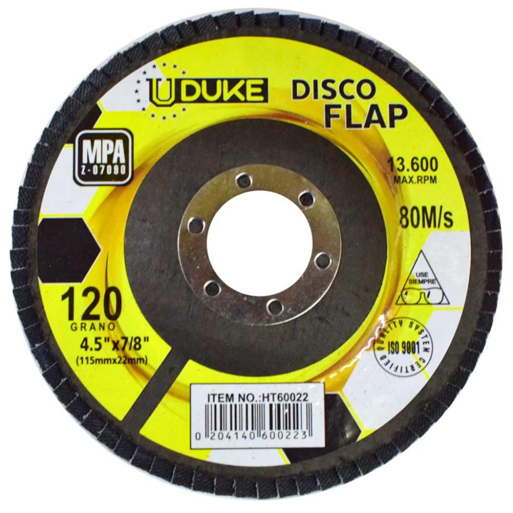 DISCO FLAP 4-1/2" X 7/8" GRANO 120 IMPORTADO