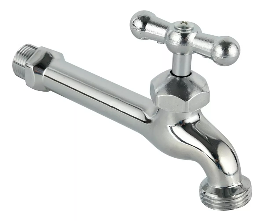 LLAVE JARDIN CON EXTENSION CROMADA 1/2" IMPORTADA