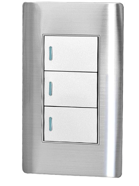 INTERRUPTOR TRIPLE METALICO CARPINTER FINO Q3