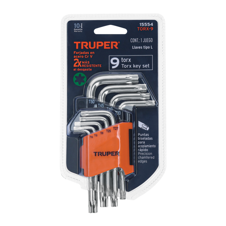 LLAVE TORX LARGO X9 PCS TRUPER