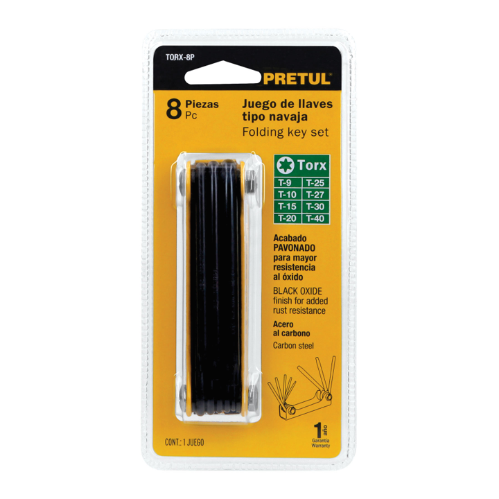 LLAVES TORX TIPO NAVAJA JUEGO X 8PCS PRETUL 21395