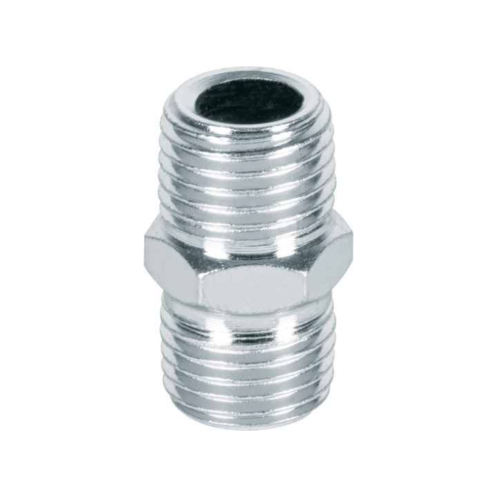 NIPLE PISTOLA PINTAR MACHO-MACHO DE ACERO CROM 1/4 PRETUL 27025
