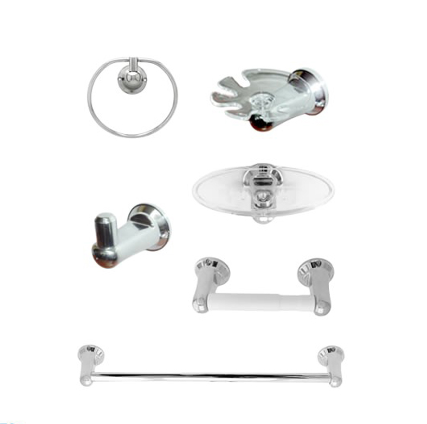 ACCESORIOS PARA BAÑO CONJUNTO 6 PIEZAS PLASTGRIFOS