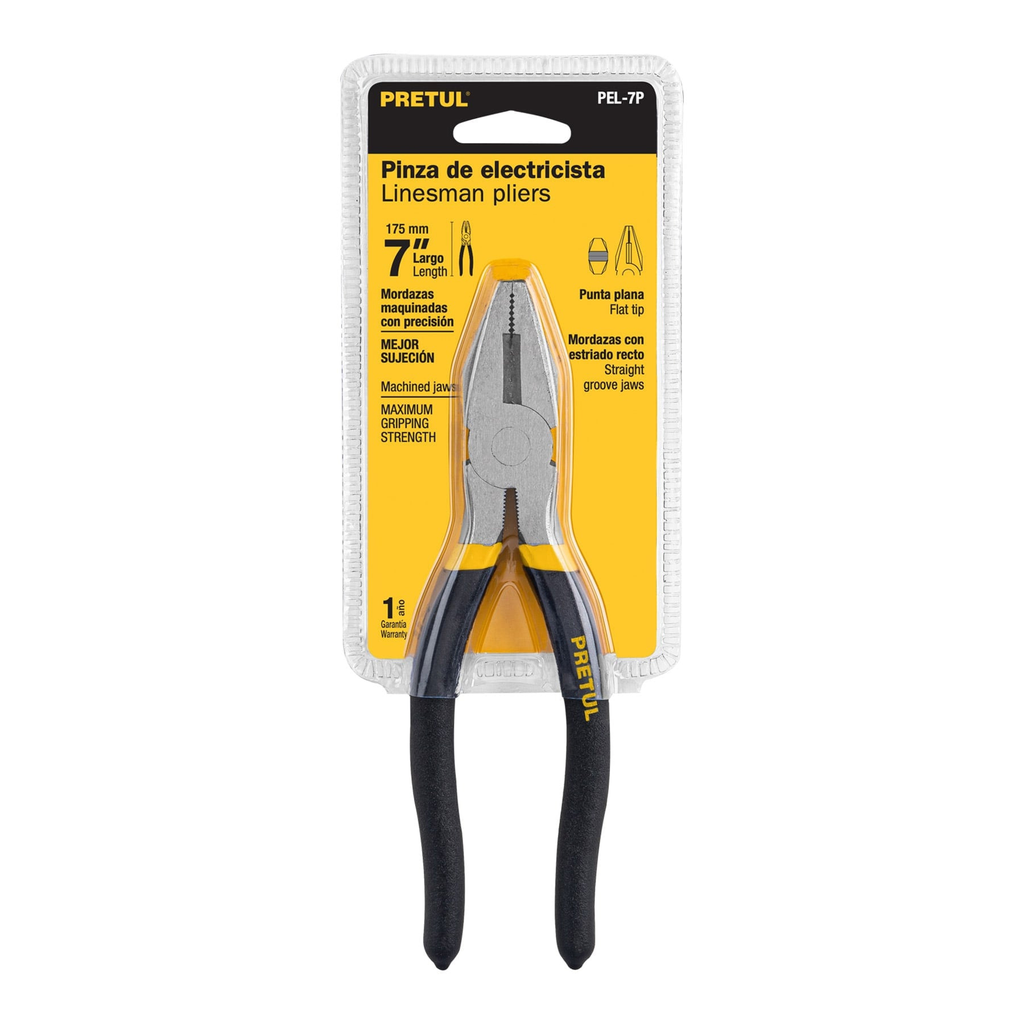 ALICATE ELECTRICISTA 7" LIGERO MANGO PVC PRETUL 22603