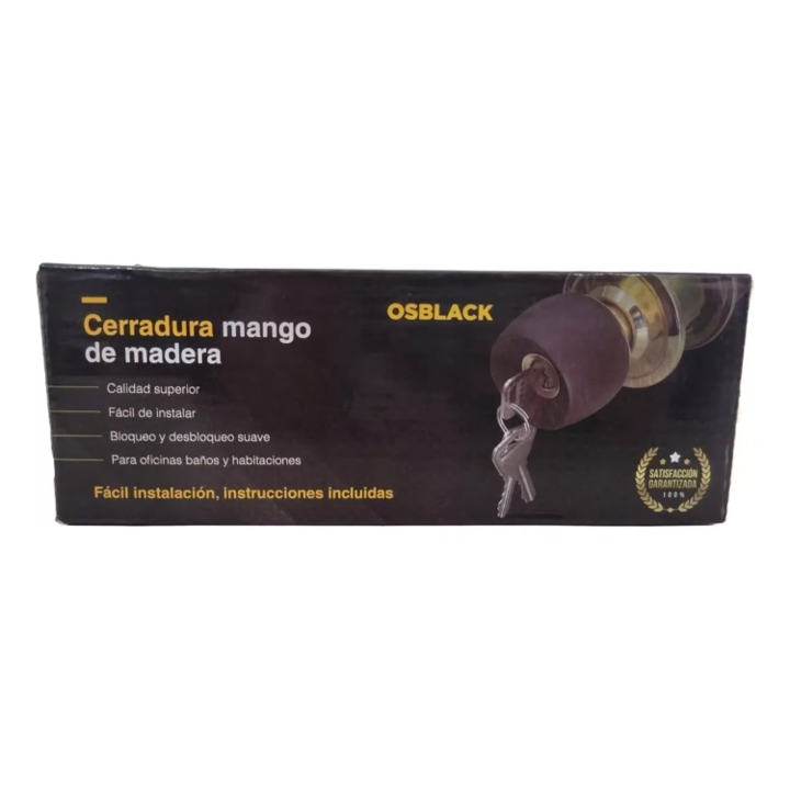 CHAPAS PUERTA POMO MADERA BAÑO OSBLACK