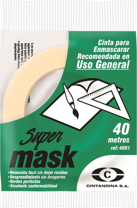 CINTA ENMASCARAR 1" X 40MT SUPERMASK GENERAL