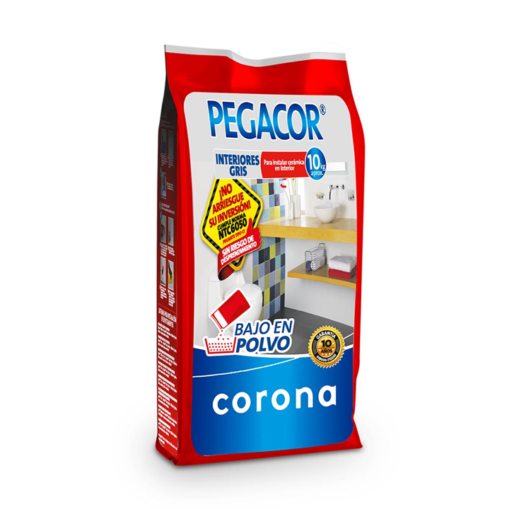 PEGACOR CERAMICO GRIS X 10 KG CORONA