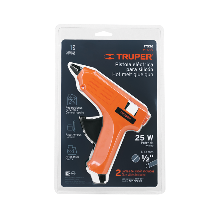 PISTOLA SILICONA GRANDE 4X1/2 25W TRUPER 17536