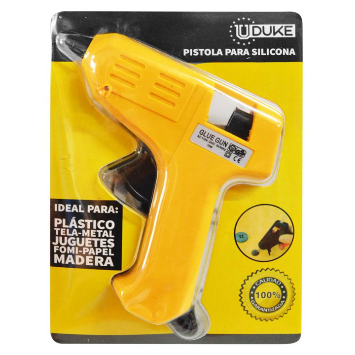 PISTOLA SILICONA UDUKE AMARILLA PEQUEÑA 10W (HT80033)