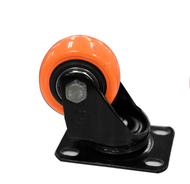 RODACHINES 1.1/2" PLANO NARANJA SIN FRENO GIRATORIO 40MM (40 KLS)