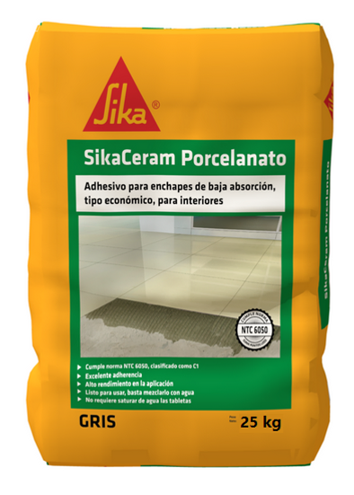 SIKACERAM PORCELANATO GRIS X 25 KILOS