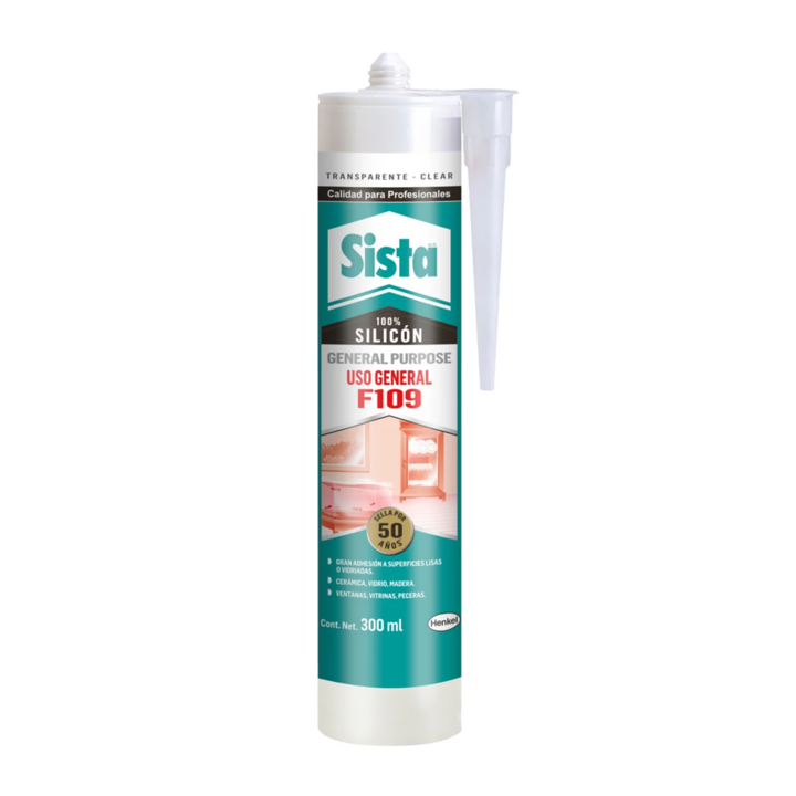 SILICONA PECERA TRANSPRENTE 300ML SISTA