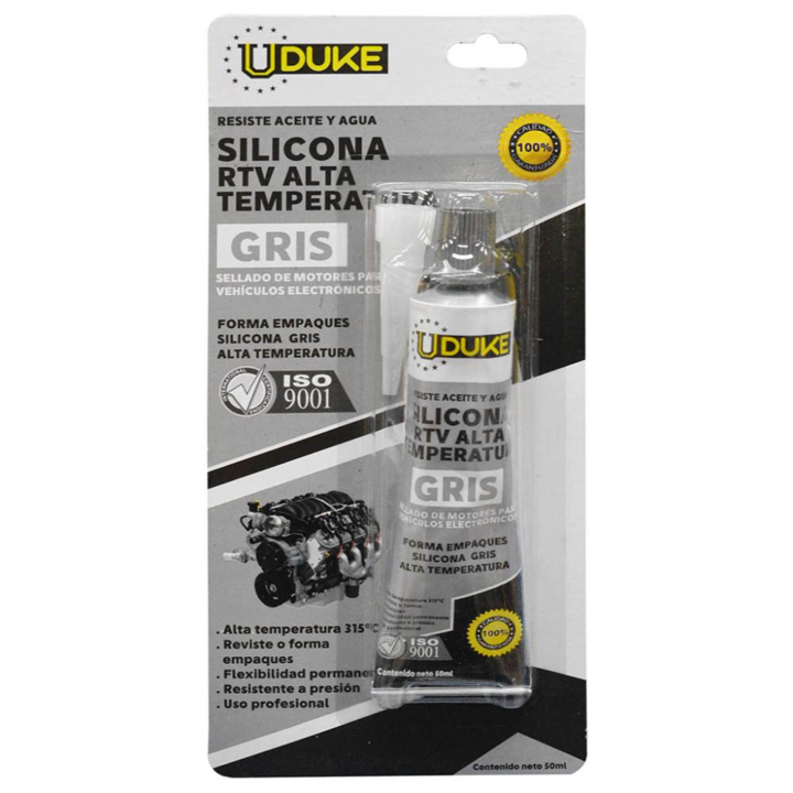 SILICONA UDUKE 50ML RTV GRIS ALTA TEMPERATURA AUTOMOTRIZ (HT80124)