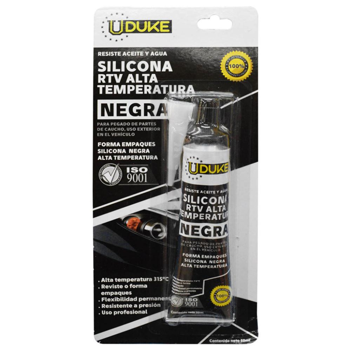 SILICONA UDUKE 50ML RTV NEGRA ALTA TEMPERATURA AUTOMOTRIZ (HT80125)