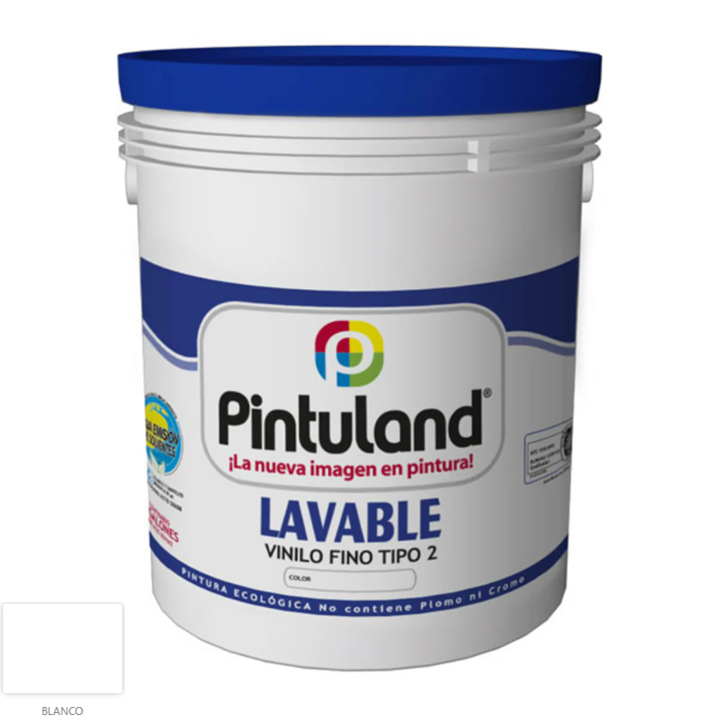 VINILO LAVABLE BLANCO T2 PINTULAND X CUÑETE