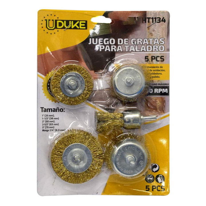 GRATA TALADRO REDONDA C/ ESPIGO BRONCE X 5 PCS UDUKE