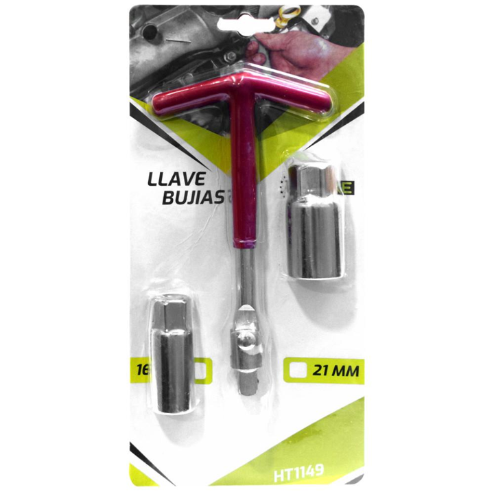 LLAVE SACA BUJIAS EN T 3 PIEZAS 16MM Y 21MM UDUKE