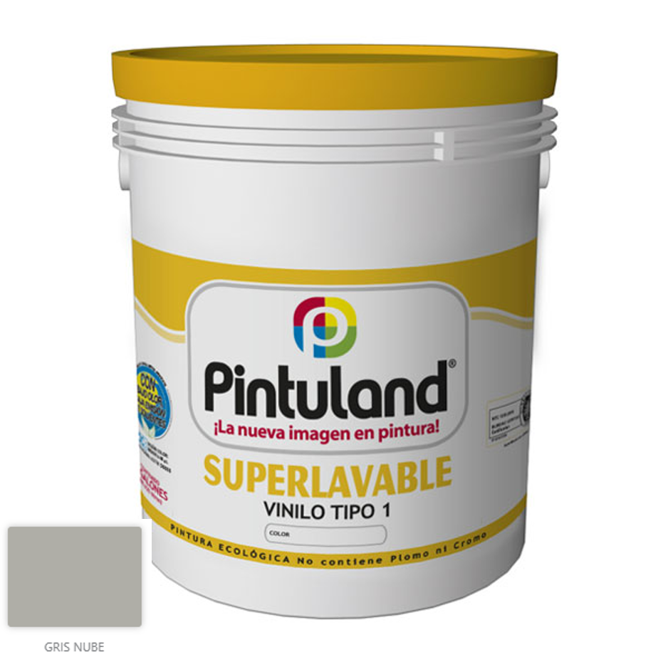 VINILO SUPERLAVABLE GRIS NUBE T1 PINTULAND X GALON