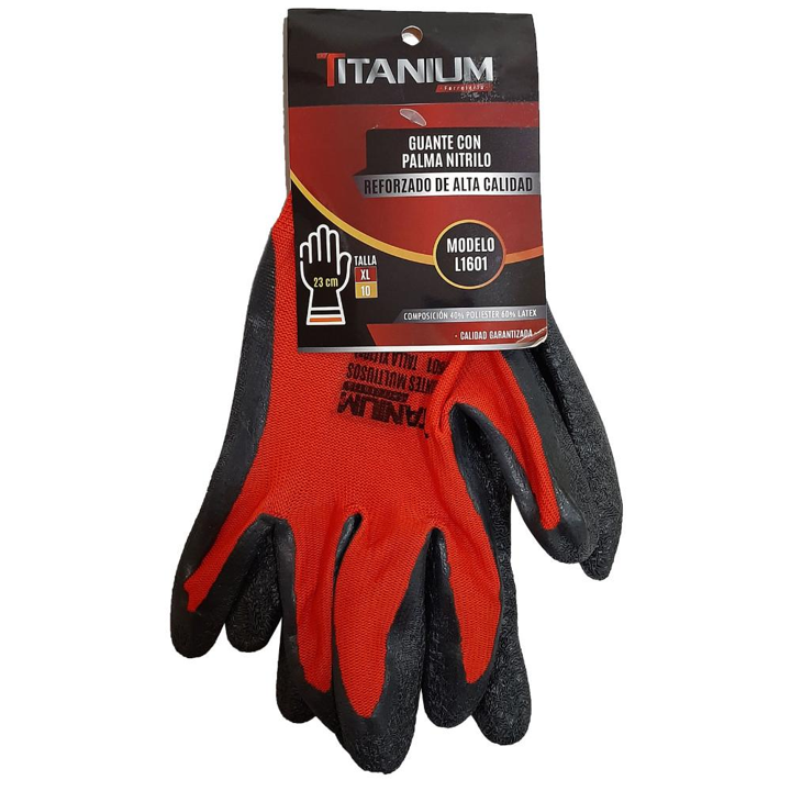 GUANTE NITRILO REFORZADO ROJO 10-XL TITANIUM FSI14