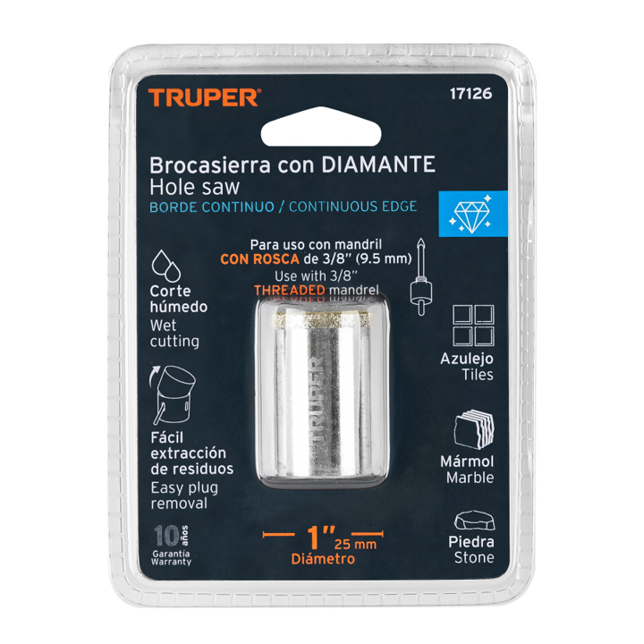 SIERRA COPA DIAMANTE 1" BORDE CONTINUO TRUPER :17126