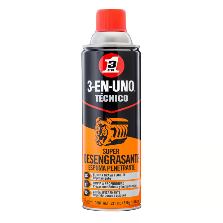 DESENGRASANTE LIMPIADOR DE MOTOR 3 EN 1 TECNICO SUPER 521ML