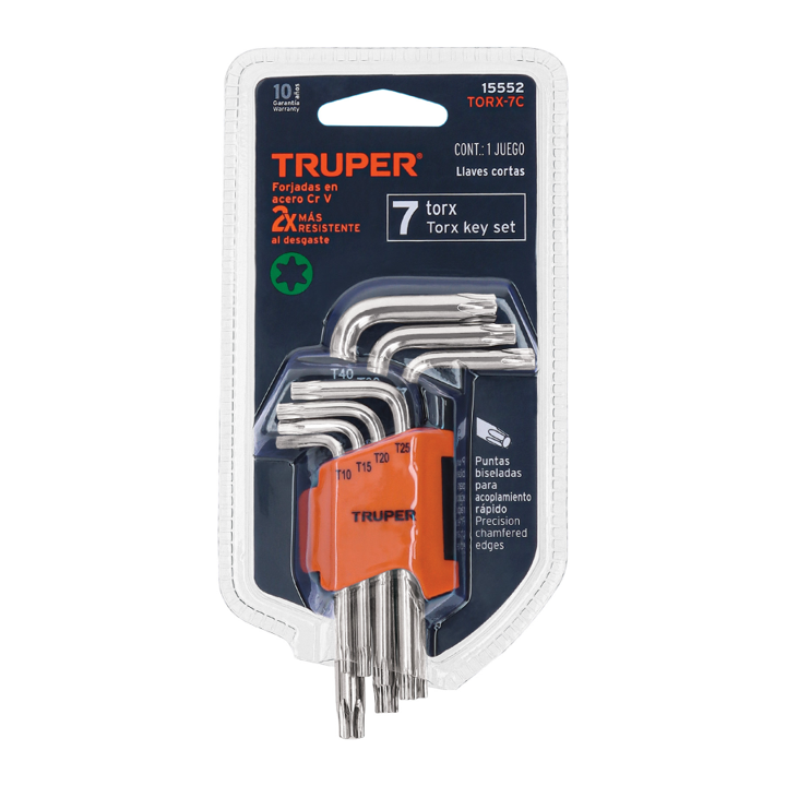 LLAVE TORX X7 PCS CON ORGANIZADOR TRUPER C15552