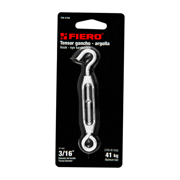 TENSOR ZINC 3/16" GANCHO ARGOLLA FIERO 44053