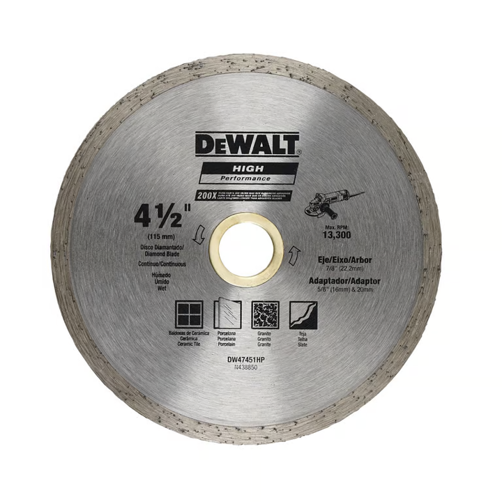 DISCO DIAMANTADO CONTINUO PREMIUM MULTIPROPOSITO 4-1/2"