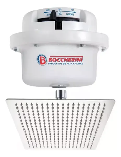 DUCHA ELECTRICA FUSION DIRIGIBLE SIN ACCESORIOS + REGADERA CUADRADA 6" CROMADA