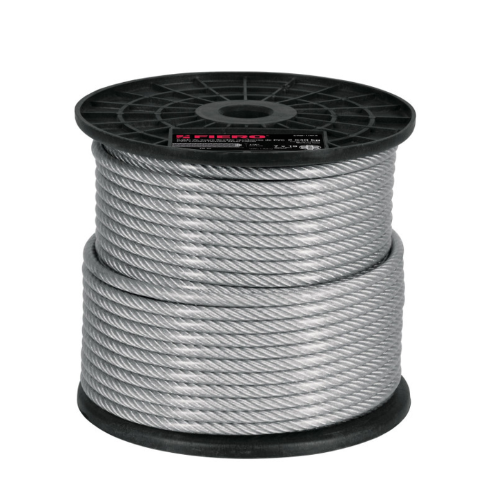 GUAYA RÍGIDA 1/8" ACERO 7X19 RECUBIERTO PVC X MT