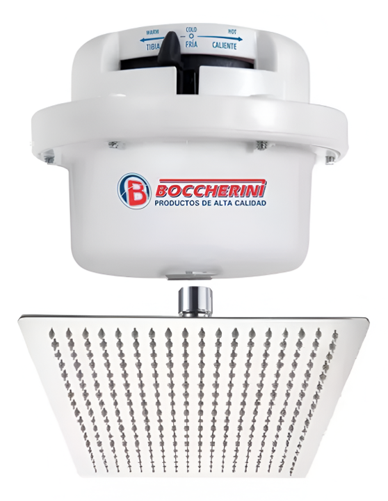 DUCHA ELÉCTRICA FUSION SIN ACCESORIOS 220V BOCCHERINI + REGADERA CUADRADA 6"