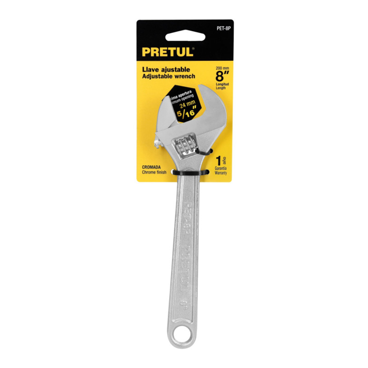 LLAVE AJUSTABLE PESTON 8" PRETUL