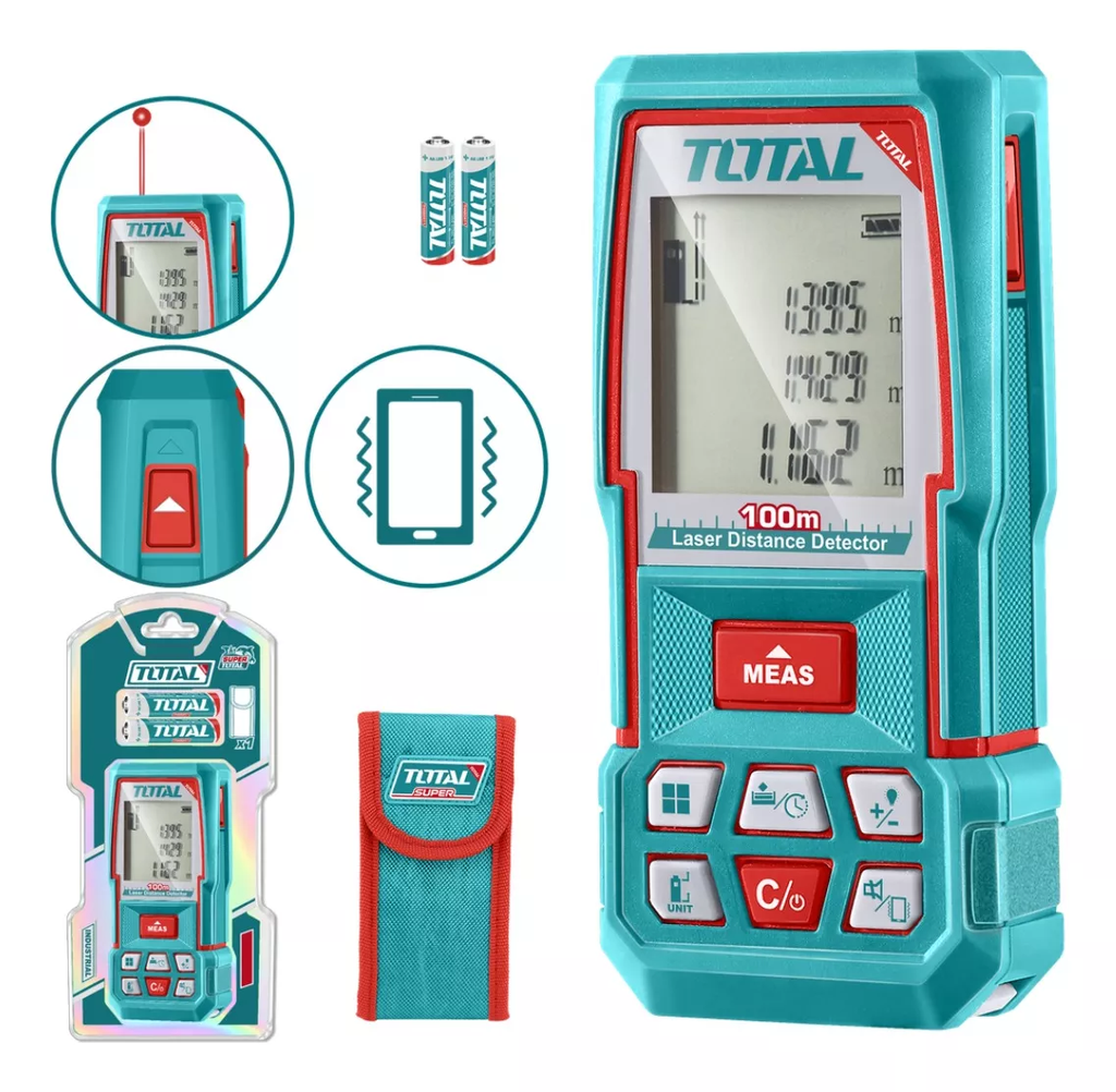 MEDIDOR DE DISTANCIAS LASER 100MTS TOTAL (TMT51036)