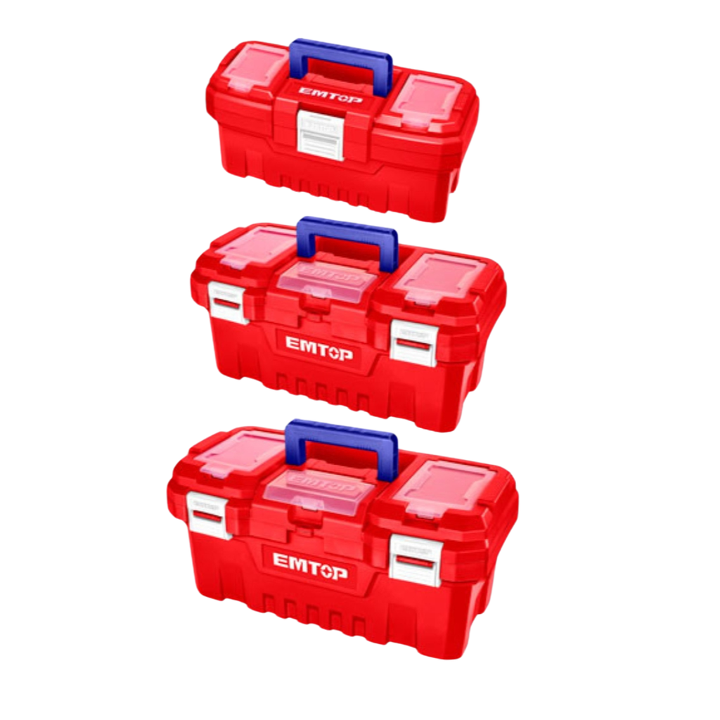 CAJA DE HERRAMIENTAS 3PCS 14 /17 /20" PLATICA HEBILLA PLASTICA SUPER EMTOP EPBXK0301