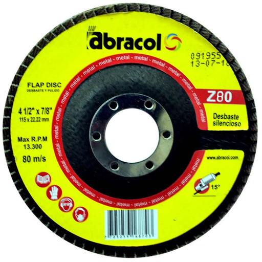 [11591] DISCO FLAP 4-1/2" X 7/8" GRANO 80 ABRACOL
