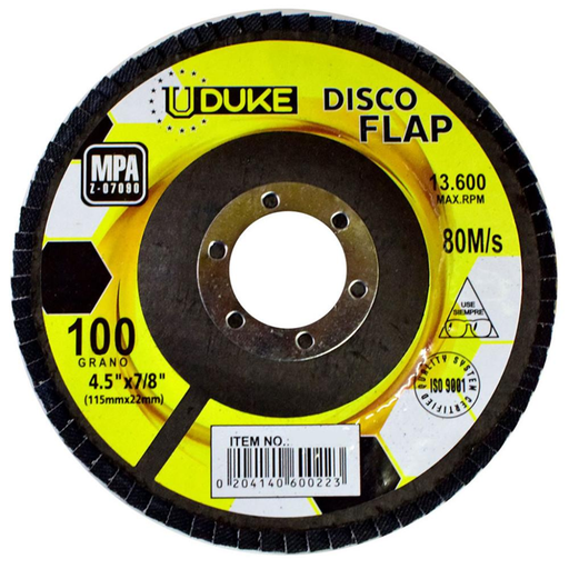 [11592] DISCO FLAP 4-1/2" X 7/8" GRANO 100 IMPORTADO