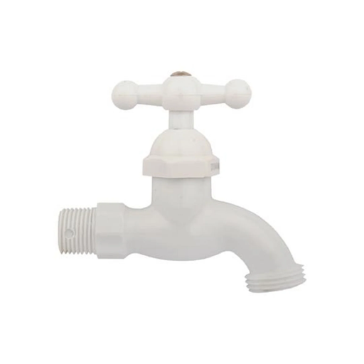 [12044] LLAVE JARDIN PLASTICA BLANCA 1/2" ECONOMICA