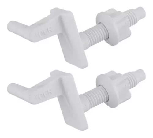 [12078] TORNILLOS PARA TAPA DE INODORO HERRAJE LUXOR BLANCO X 2 UND GRIVAL 010990001