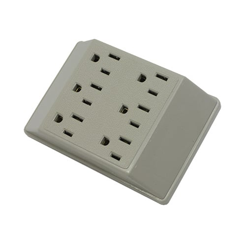 [12232] MULTIOMA DE PARED 6 PUESTOS PARA TOMA DOBLE IMPORTADO