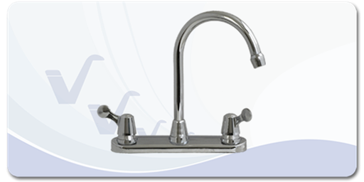[12719] MEZCLADOR LAVAPLATOS 8" CISNE O BASTON PLATINO VALMEC