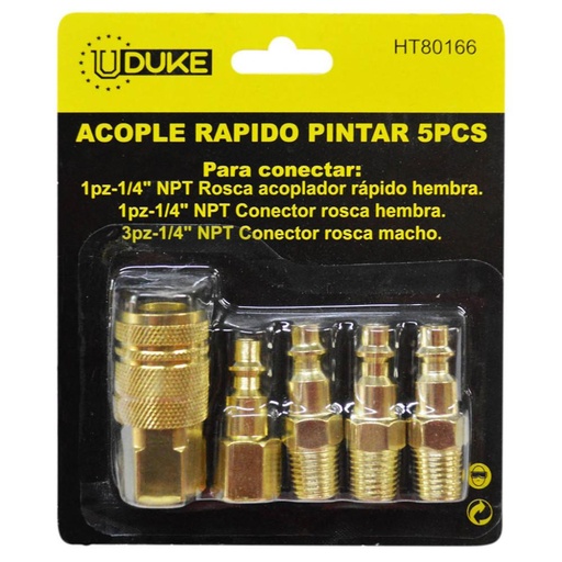 [10045] ACOPLE RAPIDO PINTAR JGO X 5 PCS UDUKE