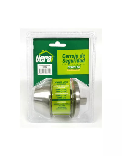 [11028] CERROJO DE SEGURIDAD SENCILLO ACERO INOXIDABLE VERA