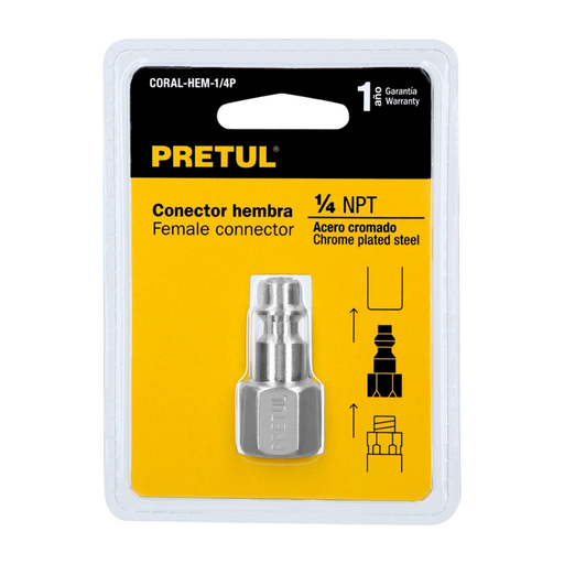 [11426] CONECTOR RAPIDO PARA COMPRESOR ACERO 1/4 NPT HEMBRA PRETUL C 27022