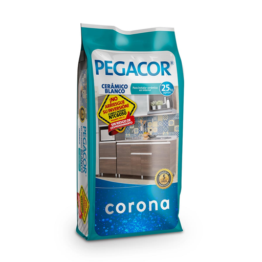 [12987] PEGACOR CERAMICO BLANCO X 25 KG CORONA