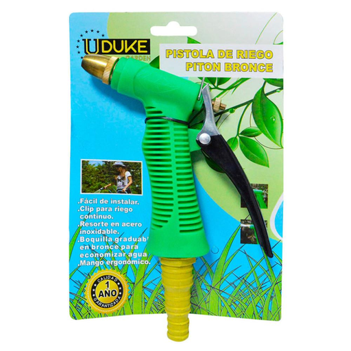 [13209] PISTOLA JARDIN PITON BRONCE FINA VERDE UDUKE