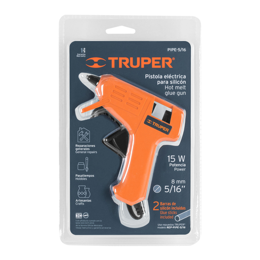 [13229] PISTOLA SILICONA 4" X 5/16 15W TRUPER