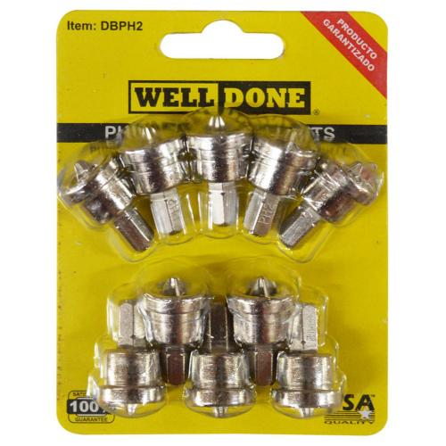 [13367] PUNTATOPE TALADRO #2 ESTRIA IMANTADA TOOL JGO X 10 PCS