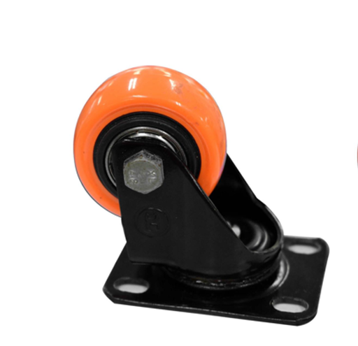 [13645] RODACHINES 1.1/2" PLANO NARANJA SIN FRENO GIRATORIO 40MM (40 KLS)