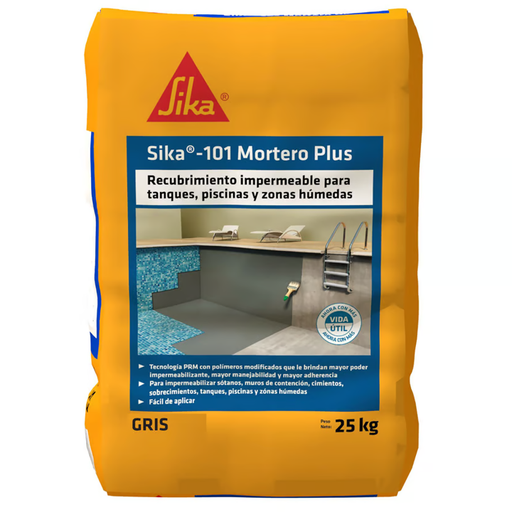 [13772] SIKA 101 MORTERO GRIS PLUS X 25 KILOS