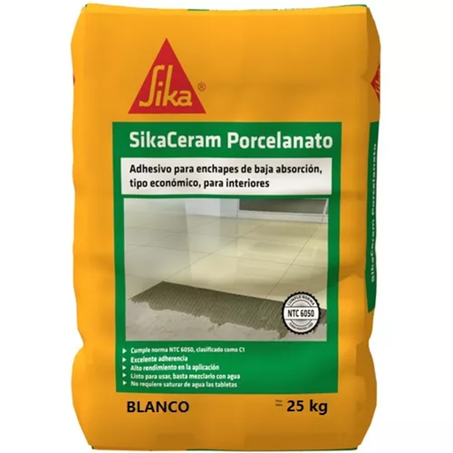 [13795] SIKACERAM PORCELANATO BLANCO X 25 KILOS